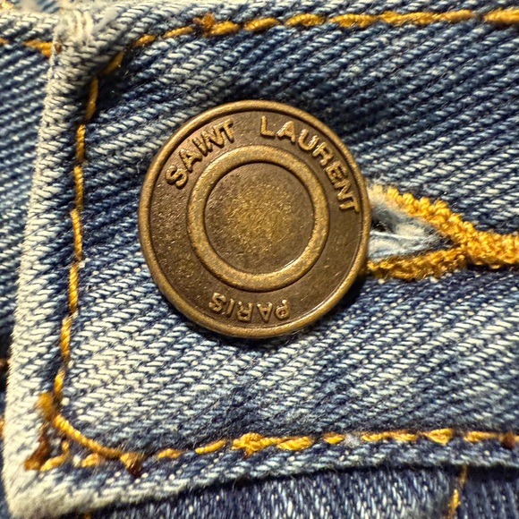 Saint Laurent Blue Denim Mini Skirt - Picture 3 of 7